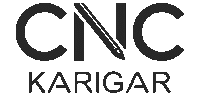 grey color cnc karigar logo with no background having stylus merged with N letter